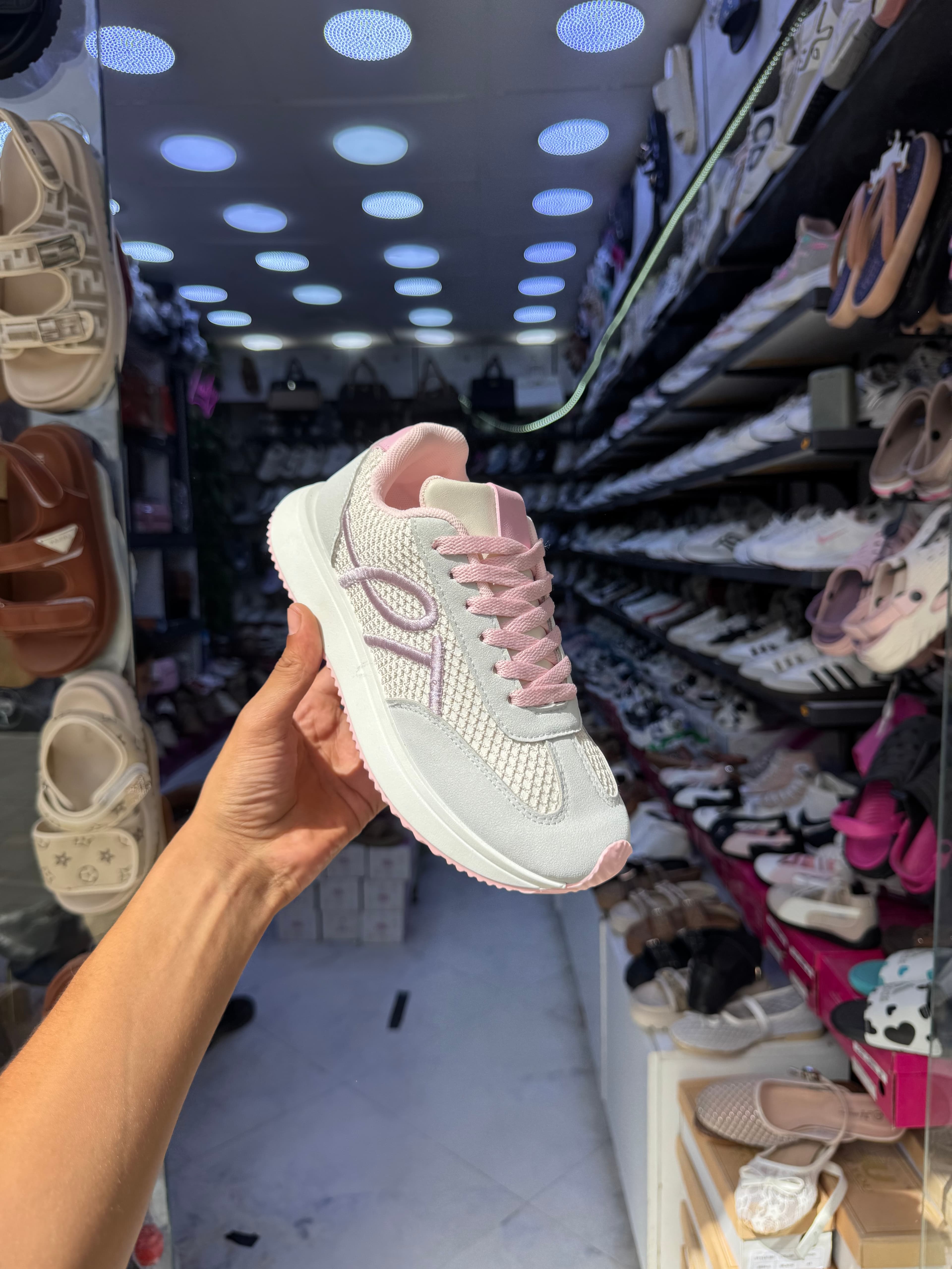 Platform Mesh Sneakers — Pink