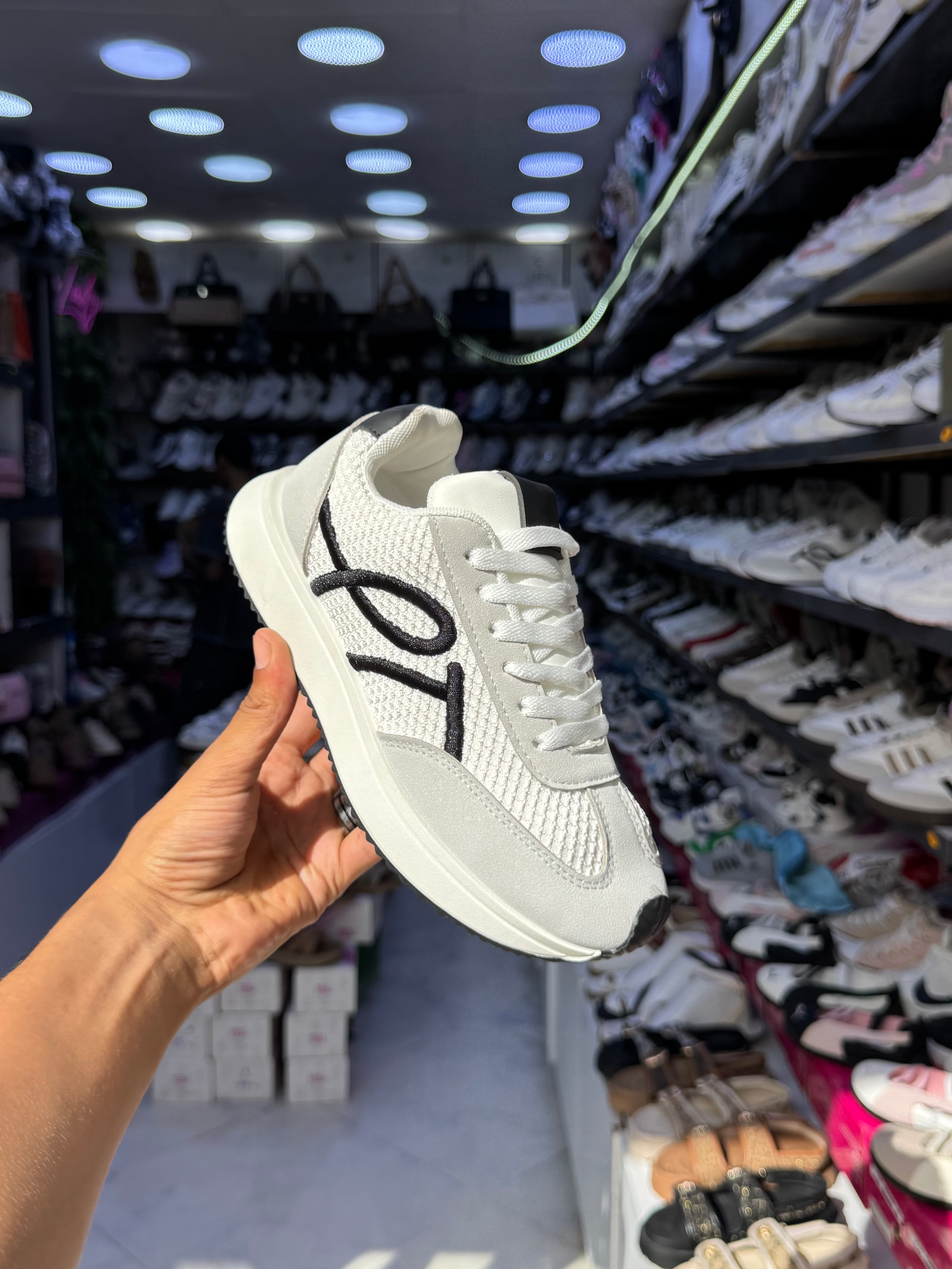 Platform Mesh Sneakers — White&black